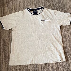Men's Beige Short Sleeve Tee with Black Trim